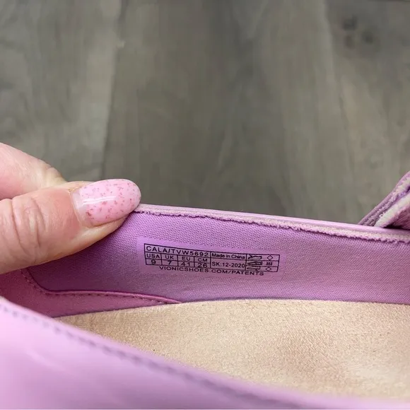 Vionic Cala Mary Jane Flats Pink Faux Upper Size 9 Women’s Hook and Loop Closure