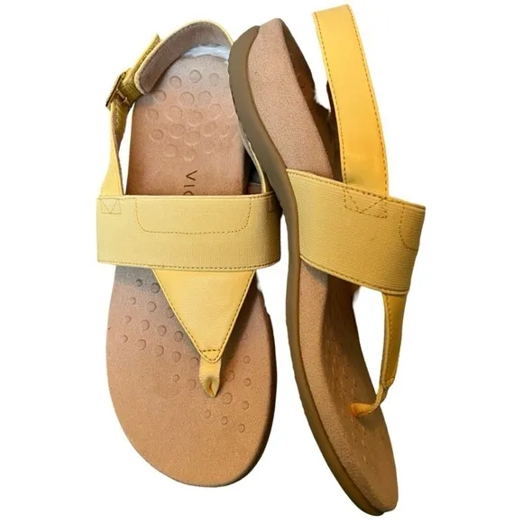 Vionic Danita Sandals in Beautiful Banana Shade Size 7.5 Wide NWT