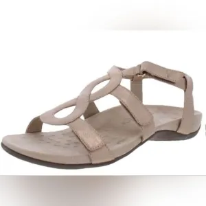 Vionic Jodie Metallic light Rose Gold Sandals Orthaheel Sandals | 8