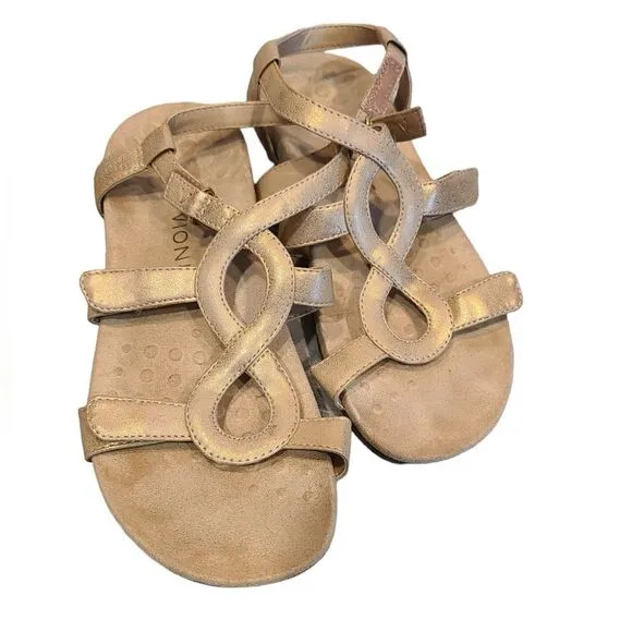 Vionic Jodie Metallic light Rose Gold Sandals Orthaheel Sandals | 8