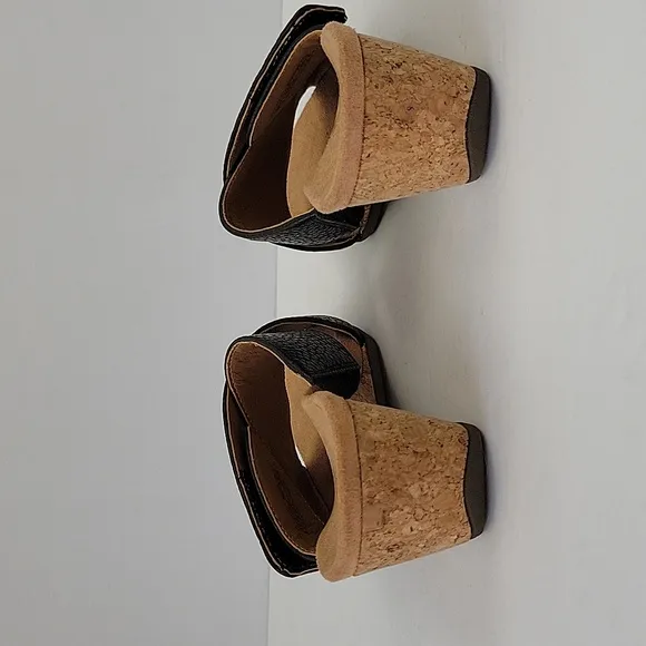 Vionic Leticia Slide Sandals Black Leather Size 6.5