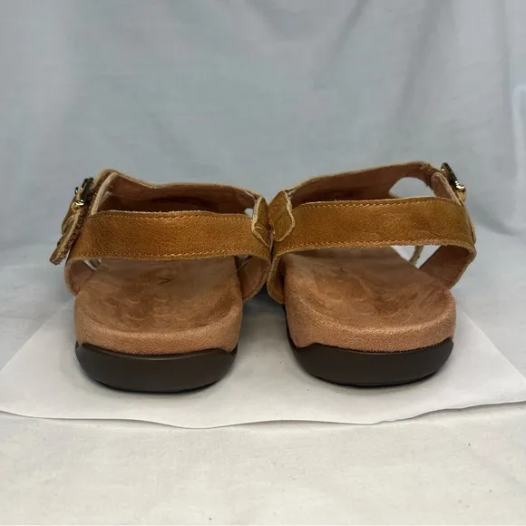 Vionic Lupe Sandals Slingback Hook And Loop Casual Shoes Brown Women 7