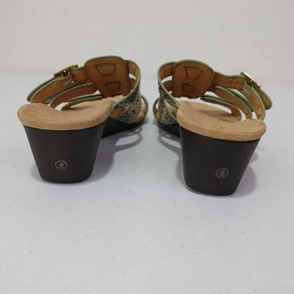Vionic Radia Orthotic Adjustable Triple Strap Slide Wedges Size 9