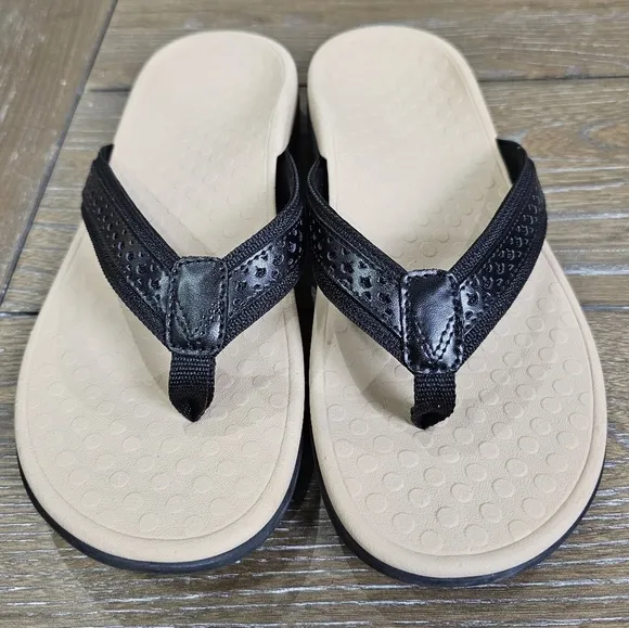 Vionic Sally Leather Toe Post Sandals, Womens Size 7, NWOT