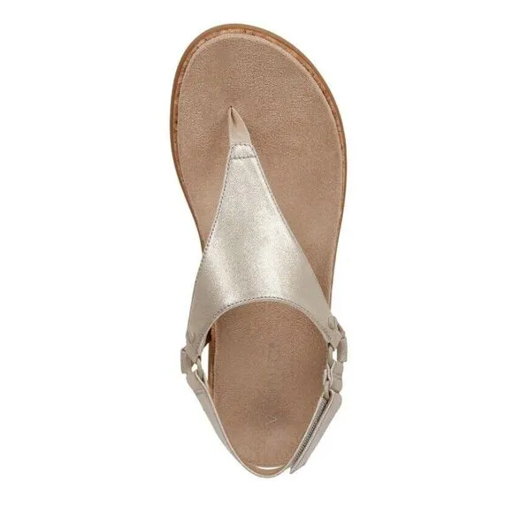 Vionic Sandal‎ Womens 13 Kirra Gold Metallic Leather Arch Support New
