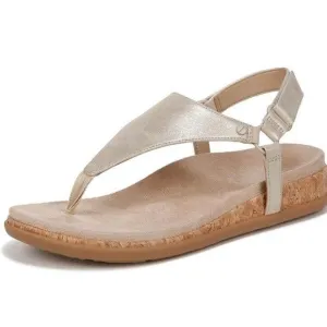 Vionic Sandal‎ Womens 13 Kirra Gold Metallic Leather Arch Support New