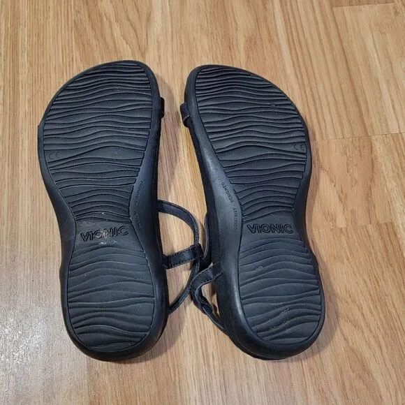 Vionic Navassa Black Sandals 7