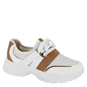 Vizzano White Brown Gold Women's Urban Casual Sneakers