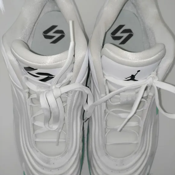 White and Green Athletic Sneakers