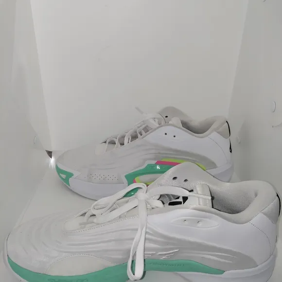 White and Green Athletic Sneakers