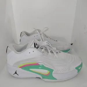White and Green Athletic Sneakers