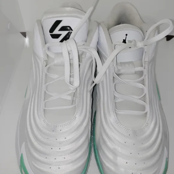 White and Green Athletic Sneakers