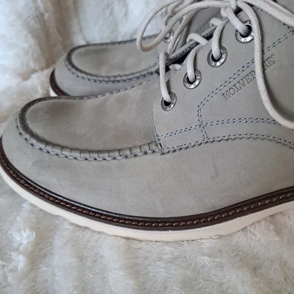 Wolverine Clapton Oxford Shoes Leather Grey Lace Up Dressy Casual Men's 10