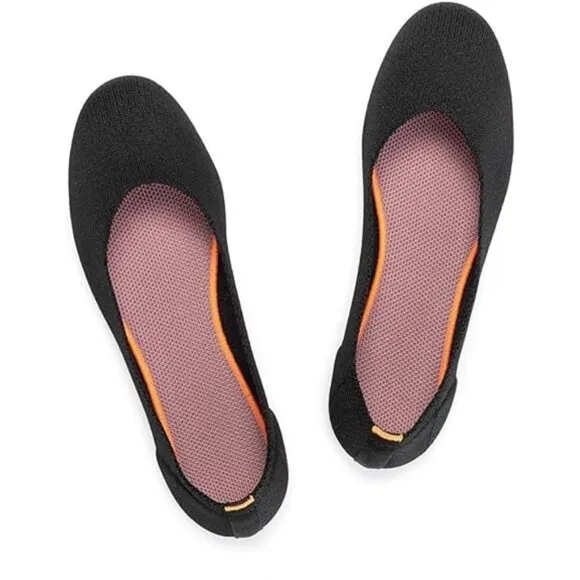 Women’s Ballet Flat Shoes Knit Dress Shoes Round Toe Slip On Ballerina Walking