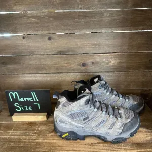 Womens Merrell‎ Moab 2 Vent Taupe Suede Mid Athletic Hiking Boots Shoes Size 7