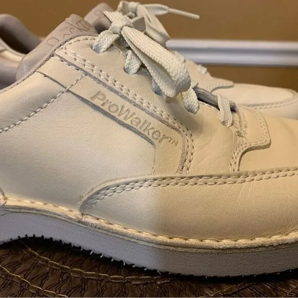 Women's Rockport W2314 Beige Pro-Walkers Vibram Leather Walking Shoes Size 7 EUC