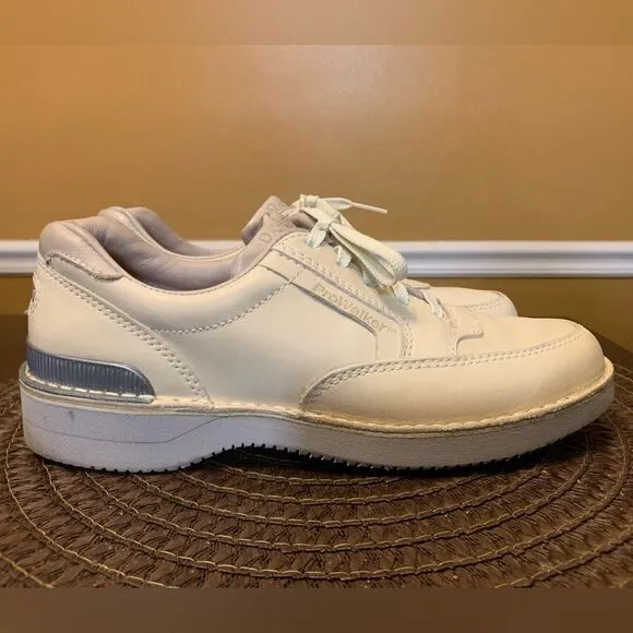 Women's Rockport W2314 Beige Pro-Walkers Vibram Leather Walking Shoes Size 7 EUC