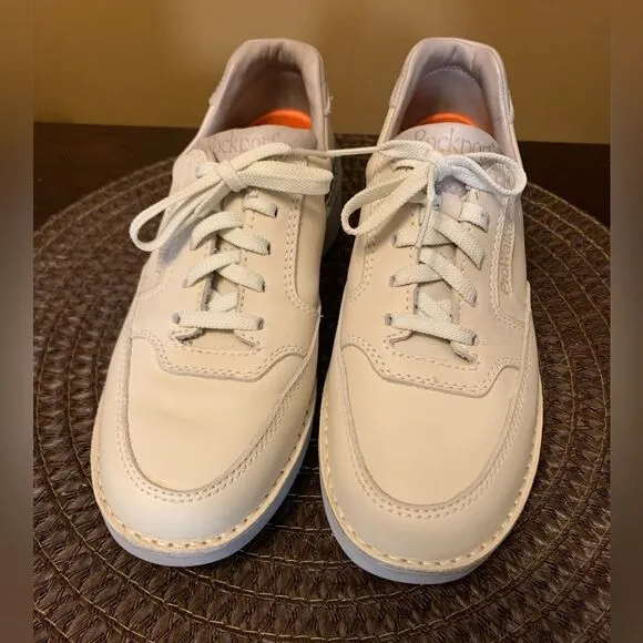 Women's Rockport W2314 Beige Pro-Walkers Vibram Leather Walking Shoes Size 7 EUC