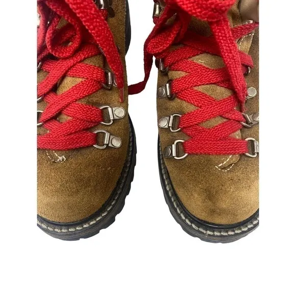 WOOD-N-STREAM 6 M Mountaineer Hiking Red Laces Tan Suede Boots