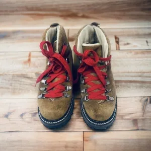 WOOD-N-STREAM 6 M Mountaineer Hiking Red Laces Tan Suede Boots