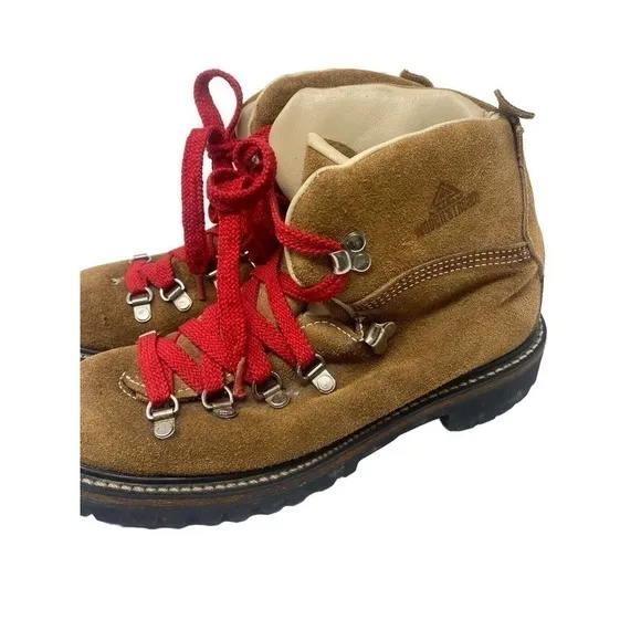 WOOD-N-STREAM 6 M Mountaineer Hiking Red Laces Tan Suede Boots