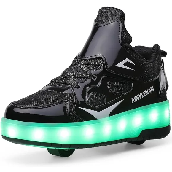 Ylllu Kids LED Roller Skate Shoes Single Wheel Light up Roller Shoes
