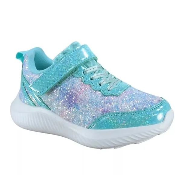 Youth Girl's Kid's Slip On Strap Glitter Sneakers Athletic Walking Shoes NEW