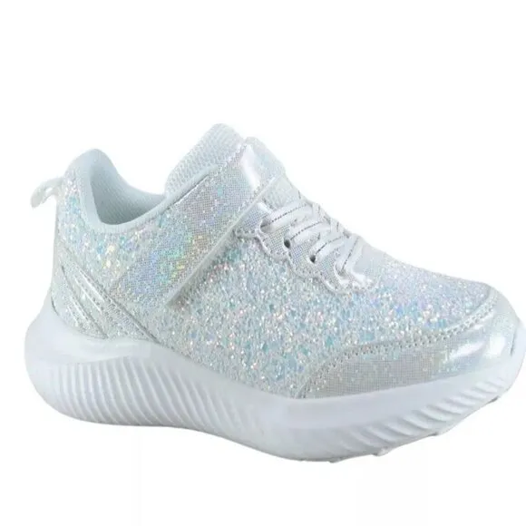 Youth Girl's Kid's Slip On Strap Glitter Sneakers Athletic Walking Shoes NEW
