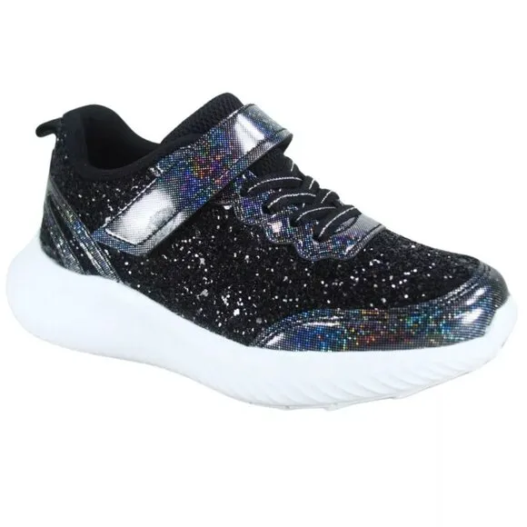 Youth Girl's Kid's Slip On Strap Glitter Sneakers Athletic Walking Shoes NEW