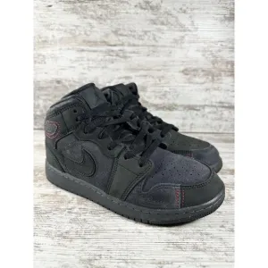 Youth Nike Air Jordan 1 Mid SE Craft (GS) Dark Smoke Gray/Black Sneakers Sz 4Y