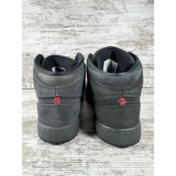 Youth Nike Air Jordan 1 Mid SE Craft (GS) Dark Smoke Gray/Black Sneakers Sz 4Y