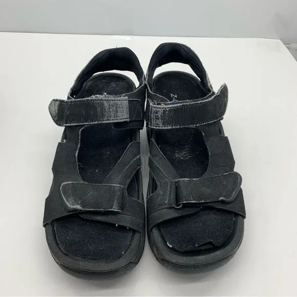 Z-Coil Sidewinder Womens 10 Pain Relief Orthotic Sandals Shoe Black Spring Pump