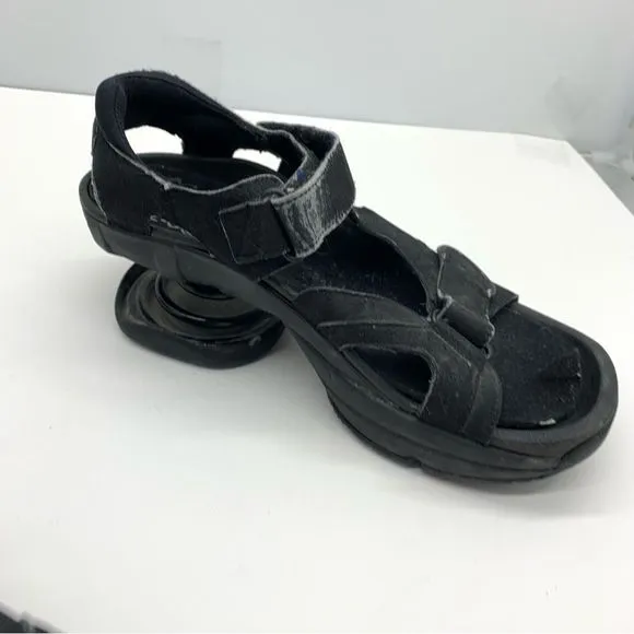Z-Coil Sidewinder Womens 10 Pain Relief Orthotic Sandals Shoe Black Spring Pump