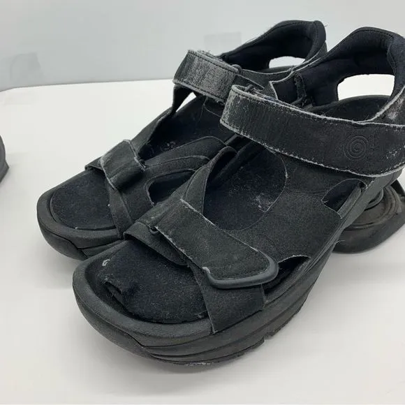 Z-Coil Sidewinder Womens 10 Pain Relief Orthotic Sandals Shoe Black Spring Pump