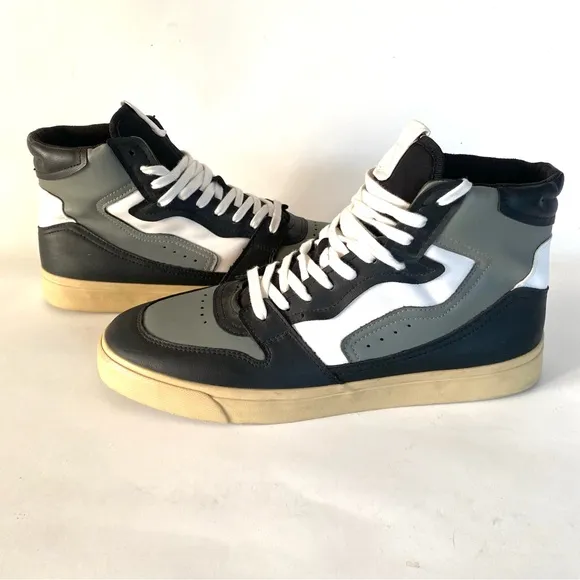 Zara Hi Top Men’s Sneakers US 9 Black Gray White Casual Trainers Shoes