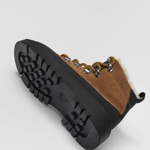 ZARA Kids Leather Hiking Boots